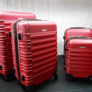Set van vier rode koffers