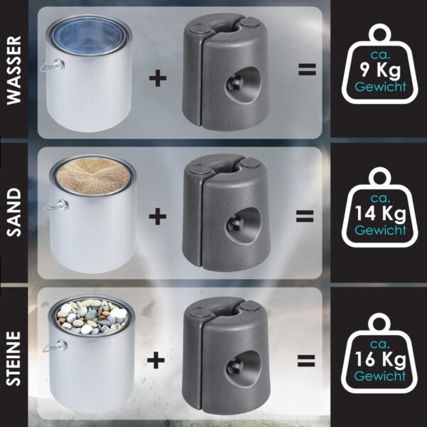 Vulbare voet voor de partytent (set van 4 stuks) - Afbeelding 4